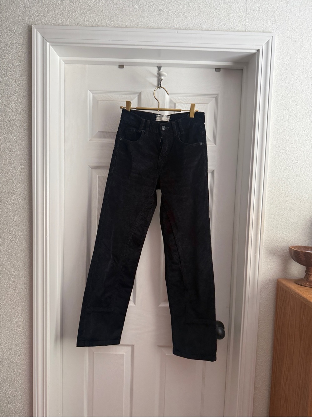 We The Free Black Straight Corduroy Pants